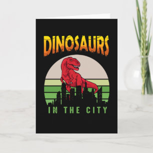 Dinosaur in the City Dinosaur Design Card