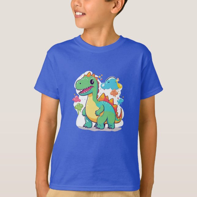 Dinosaur in the Clouds Design T-Shirt (Front)