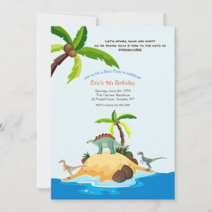 Dinosaur Island Birthday Party Invitation