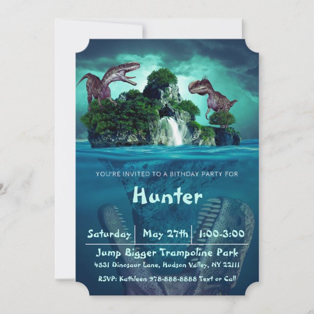 Dinosaur Island Birthday Party Invitation (Front)