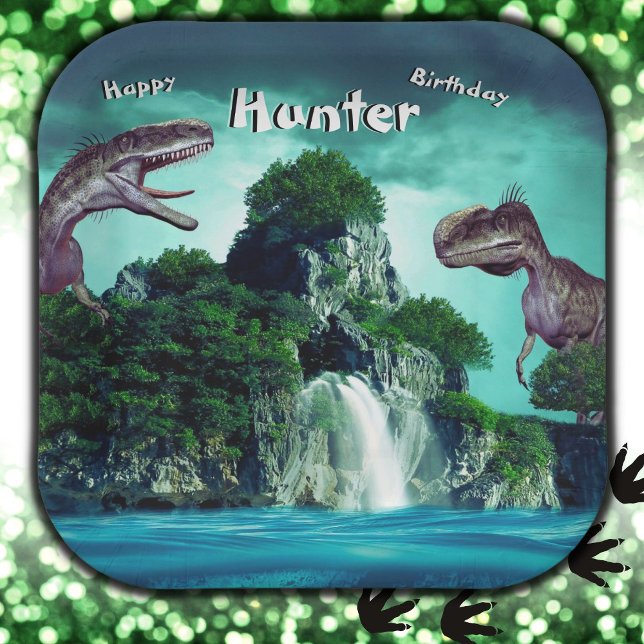 Dinosaur Island Happy Birthday Party   Paper Plate (Creator Uploaded)