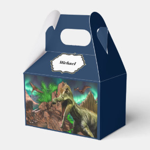 Dinosaur island pterodactyl t-rex boys party favour box
