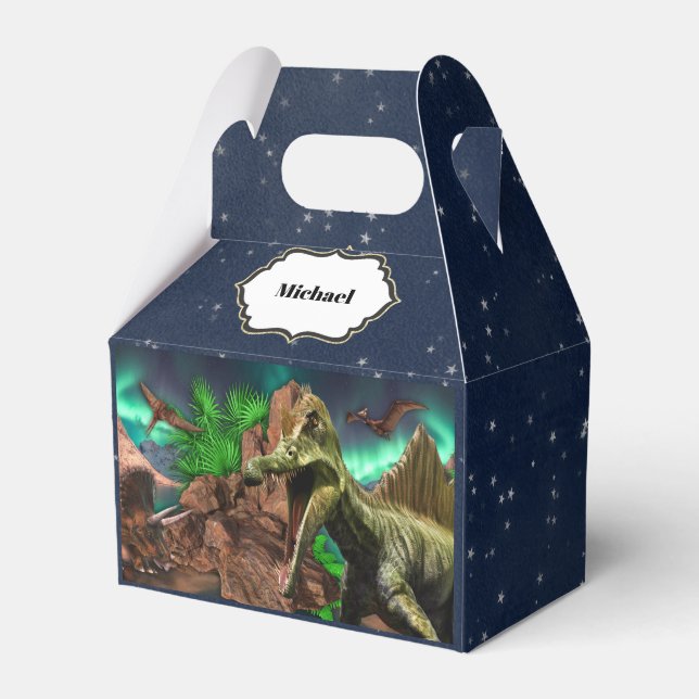 Dinosaur island pterodactyl t-rex night stars favour box (Front Side)