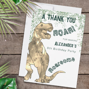 Dinosaur Jungle 8th Birthday Party Thank You