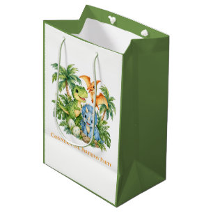 Dinosaur Jungle Boy 1st. Birthday Party Medium Gift Bag