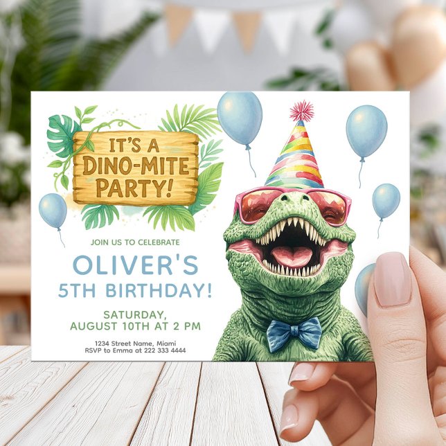 Dinosaur Jungle Party for Kids Birthday Invitation (Creator Uploaded)