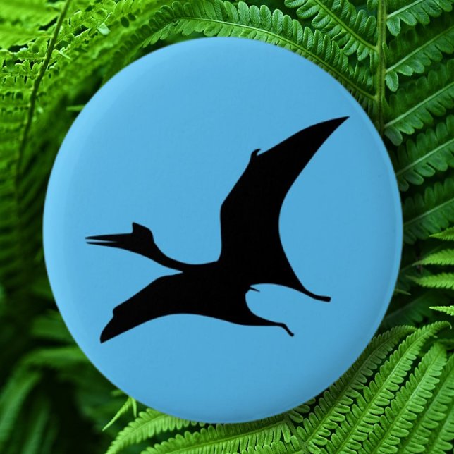 Dinosaur Jurassic Blue 6 Cm Round Badge (Buy party badges for all occasions and personalities at Love Dinosaurs)