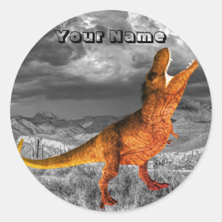 Dinosaur Jurassic Park Name Beautiful Classic Round Sticker