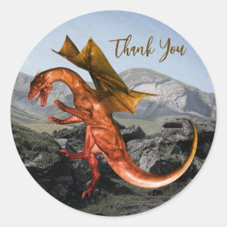 Dinosaur Jurassic Park Thank You Beautiful Classic Round Sticker