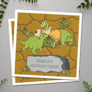 Dinosaur Jurassic Prehistoric Cartoon Party Paper Napkin