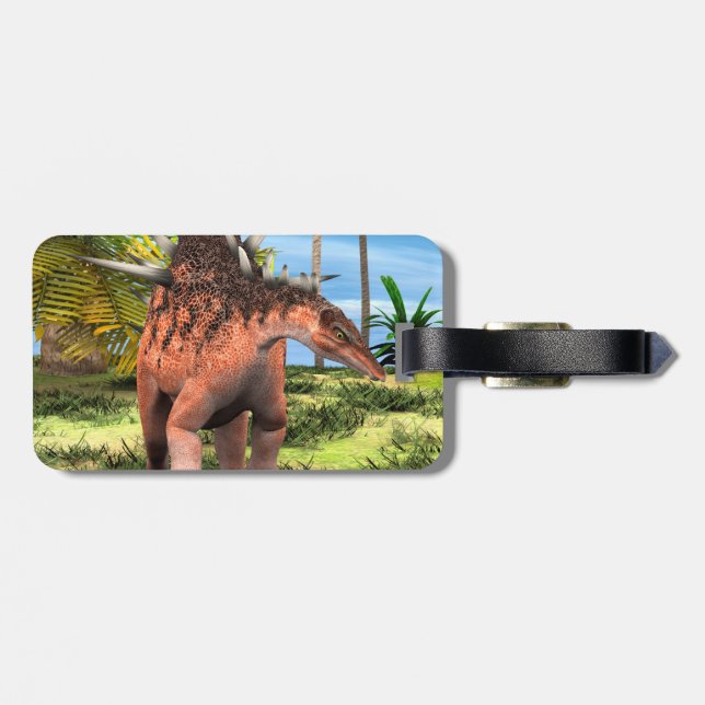 Dinosaur Kentrosaurus Luggage Tag (Back Horizontal)