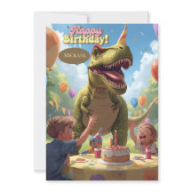 Dinosaur kids birthday card