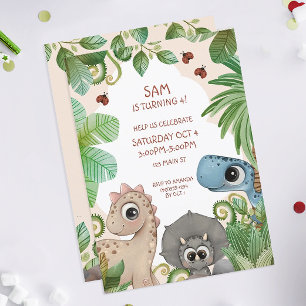 Dinosaur Kids Birthday Dino Invitation