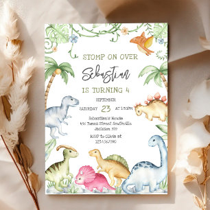 Dinosaur Kids Birthday Invitation
