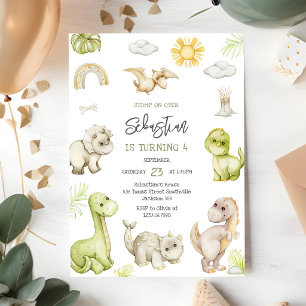 Dinosaur Kids Birthday Invitation
