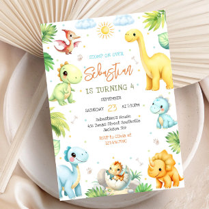 Dinosaur Kids Birthday Invitation