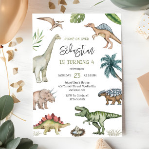 Dinosaur Kids Birthday Invitation