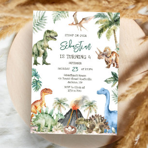 Dinosaur Kids Birthday Invitation