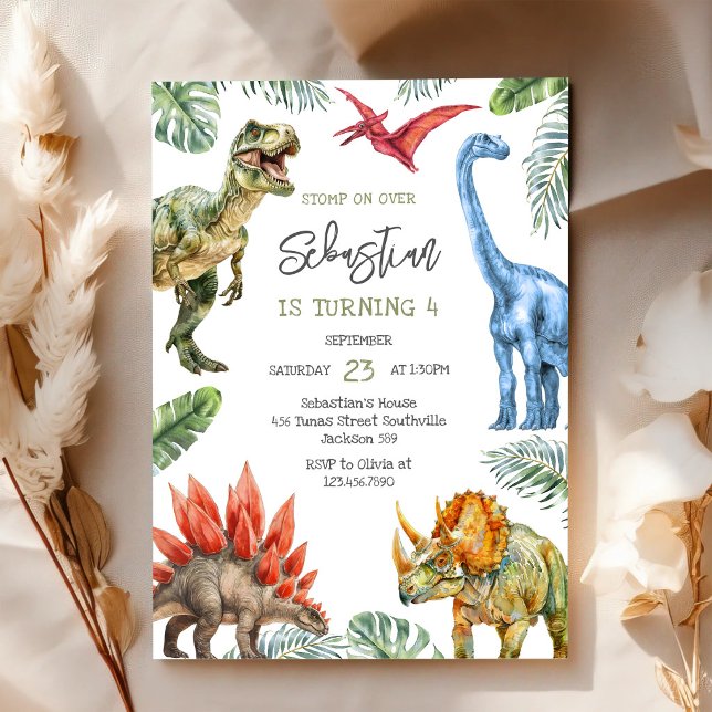 Dinosaur Kids Birthday Invitation (Creator Uploaded)
