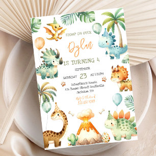 Dinosaur Kids Birthday Invitation