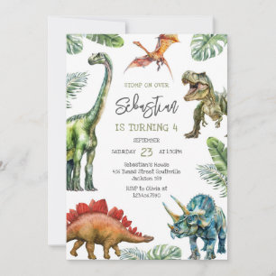 Dinosaur Kids Birthday Invitation