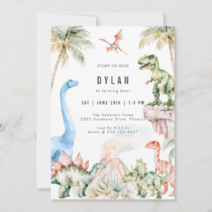 Dinosaur Kids Birthday Party Invitation