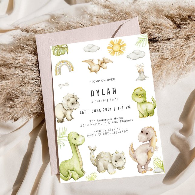 Dinosaur Kids Birthday Party Invitation (Creator Uploaded)