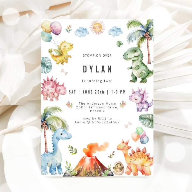 Dinosaur Kids Birthday Party Invitation (Creator Uploaded)