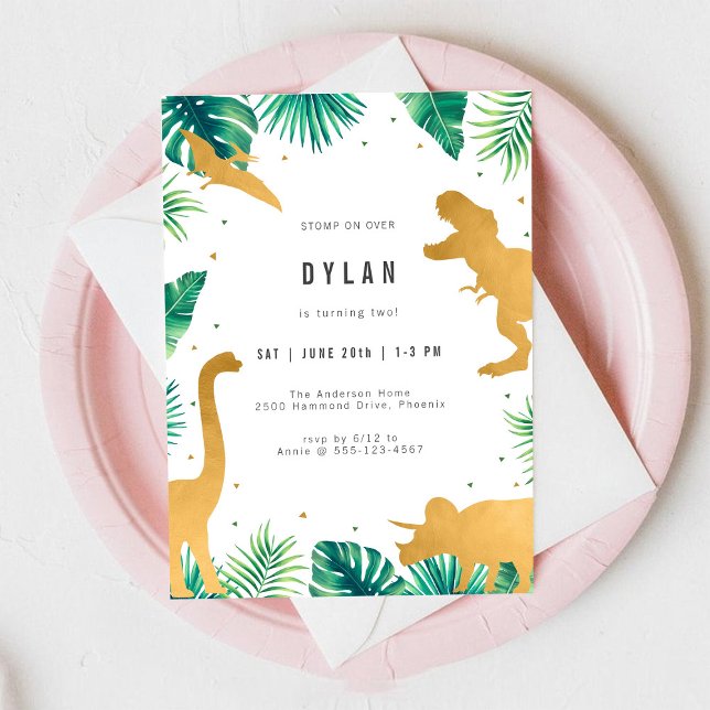 Dinosaur Kids Birthday Party Invitation (Creator Uploaded)