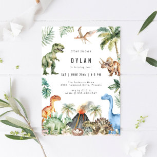 Dinosaur Kids Birthday Party Invitation