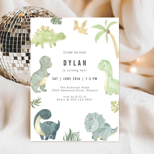Dinosaur Kids Birthday Party Invitation (Creator Uploaded)