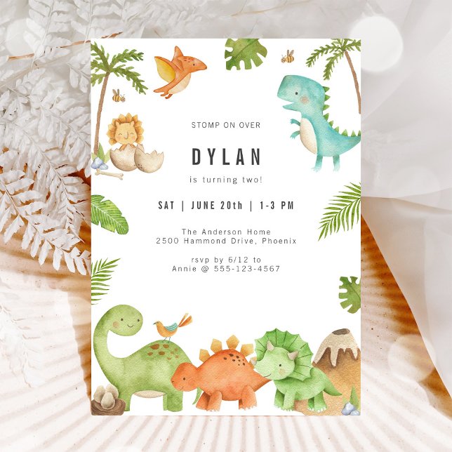 Dinosaur Kids Birthday Party Invitation (Creator Uploaded)
