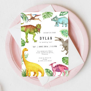Dinosaur Kids Birthday Party Invitation