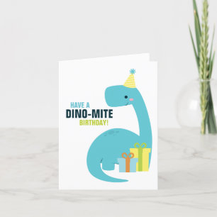 Dinosaur Kids Birthday Thank You Card