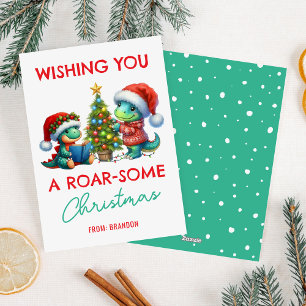 Dinosaur Kids Classroom Christmas Holiday Card