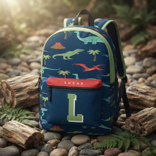 Dinosaur Kids Personalized Monogram  Printed Backpack