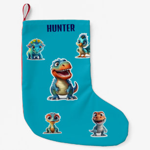 DINOSAUR KIDS PERSONALIZED SMALL CHRISTMAS STOCKING