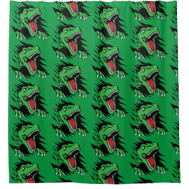 Dinosaur kids shower curtain (Front)