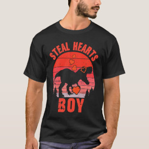 Dinosaur Kids Steal Her Heart Valentine's Day Boy T-Shirt