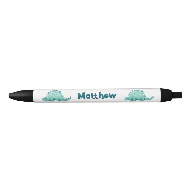 Dinosaur kids stegosaurus black ink pen (Front)