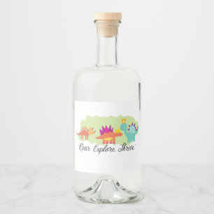 Dinosaur Liquor Bottle Label