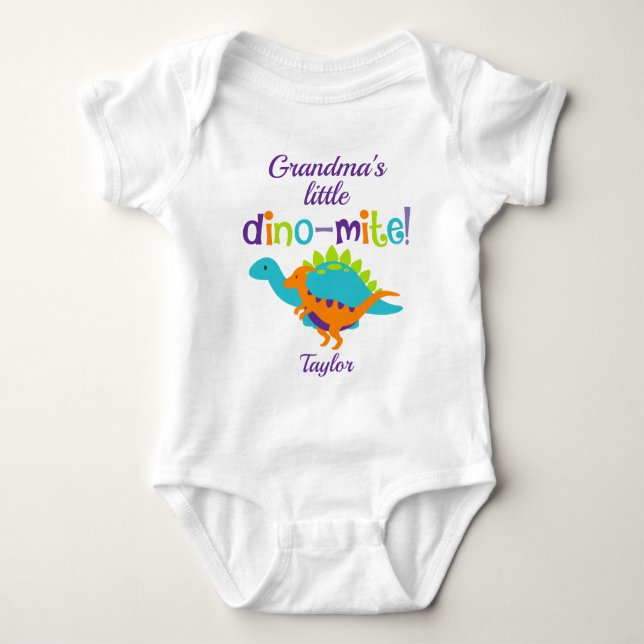Dinosaur Little Dinomite Baby Bodysuit (Front)