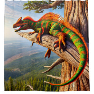 Dinosaur Lizard Shower Curtain