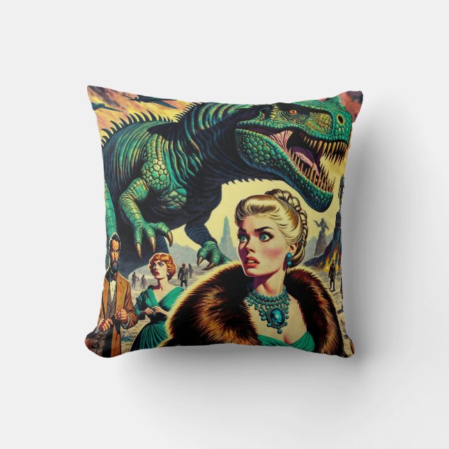 Dinosaur looking for lunch! cushion (Front)