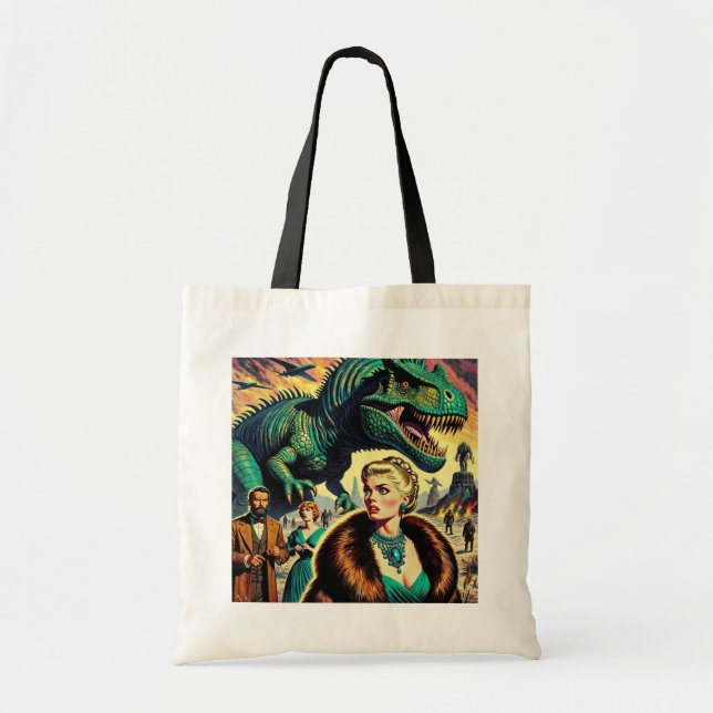 Dinosaur looking for lunch! tote bag (Front)