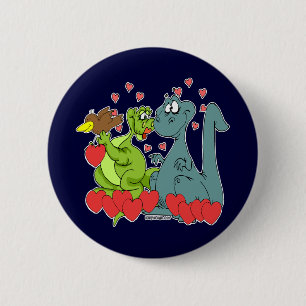 Dinosaur Love 6 Cm Round Badge