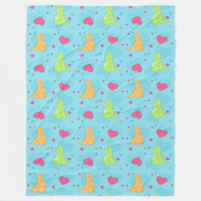 Dinosaur Love Fleece Blanket (Front)