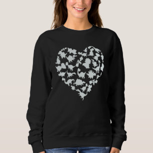 Dinosaur Love Heart Rex Cute Valentines Day Boys T Sweatshirt