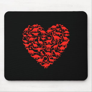 Dinosaur Love Heart T Rex Cute Valentines Day Boys Mouse Pad