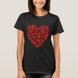 Dinosaur Love Heart T Rex Cute Valentines Day Boys T-Shirt